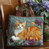 Ginger Cat Quilted Tote Bag