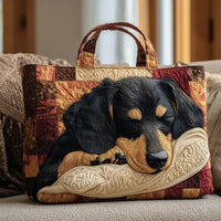 Dachshund Themed Quilted Tote Bag