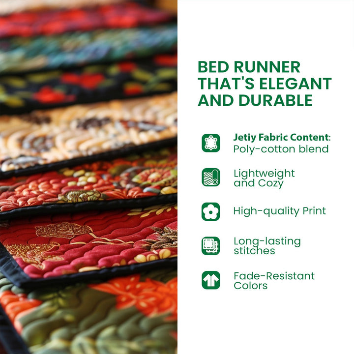 Holiday Forest Quilted Bed Runner
