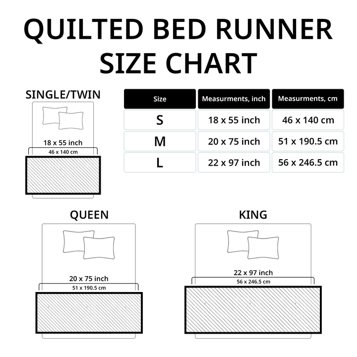 Ocean Waves Quilted Bed Runner