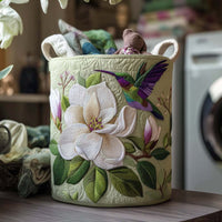 Whimsy Hummingbird Flight Quilted Laundry Basket