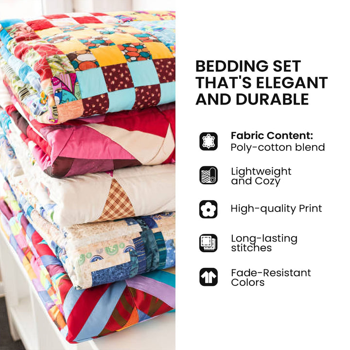 Flower Patchwork Quilted Bedding Set